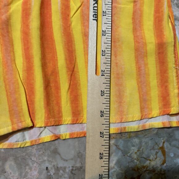 OAS The Cuba Shirt Mens Small Yellow Camp Johnny Collar Short Sleeve Beach Flowy - Picture 3 of 8